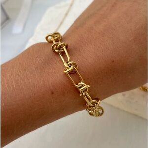 New Knot Link Chain Bracelet Stainless Steel Gold Color